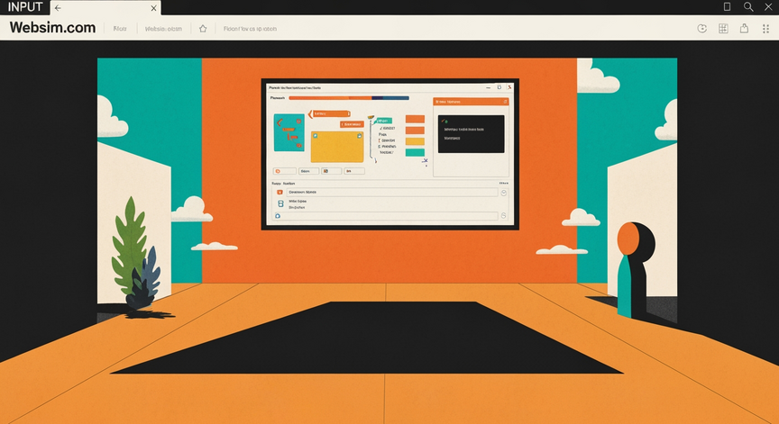 Websim Interactive Game and Web Page Creation