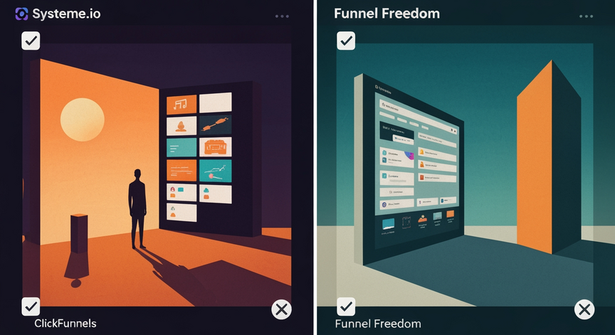 Systeme.io ClickFunnels Funnel Freedom Compared