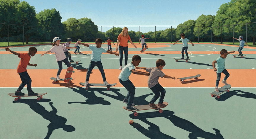 Skateboarding Fundamentals for Elementary PE