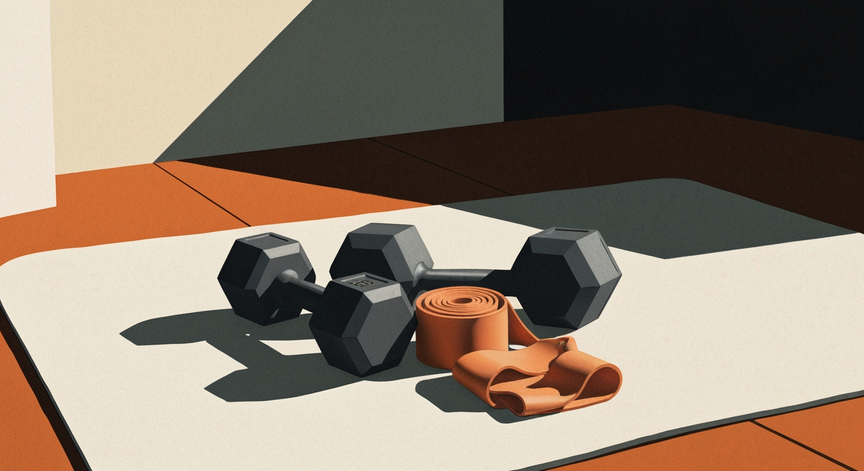 Beginner Home Strength with Dumbbells and Bands