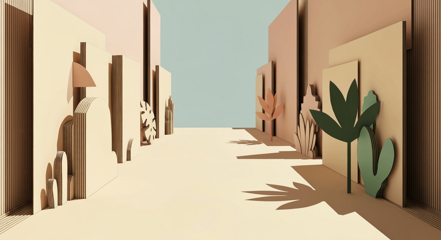 Modern Paper Sculpture Illustration